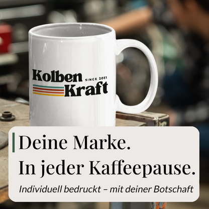 Tasse mit deinem Logo – clean, professionell und individuell bedruckt